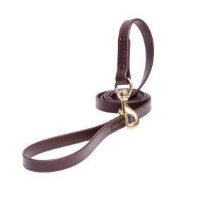 Brown Waterproof American Bulldog Leash Made of Biothane (image for) Brown Waterproof American Bulldog Leash Made of Biothane