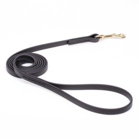 Black Biothane American Bulldog Leash for Walking, Tracking (image for) Black Biothane American Bulldog Leash for Walking, Tracking