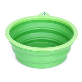 Spring-Hooked Foldable Dog Bowl (image for) Spring-Hooked Foldable Dog Bowl
