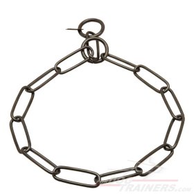 Herm Sprenger Black Stainless Steel Long Link Fur Saver 1/9 inch (3 mm) - HS Choke Collar (image for) Herm Sprenger Black Stainless Steel Long Link Fur Saver 1/9 inch (3 mm) - HS Choke Collar