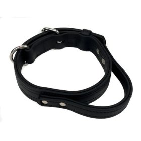 Biothane Agitation Collar with Handle Black (image for) Biothane Agitation Collar with Handle Black