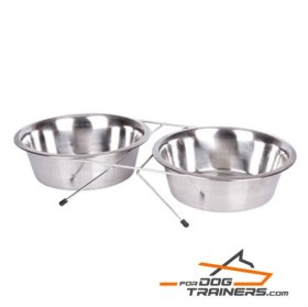 Durable Stainless Steel Bowls with Stand (image for) Durable Stainless Steel Bowls with Stand