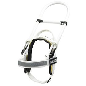 White Nylon Dog Harness with Reflective Tape and Removable Patches (image for) White Nylon Dog Harness with Reflective Tape and Removable Patches