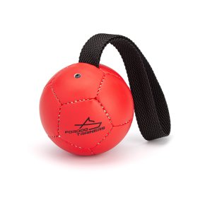 Inflatable Leather Ball Dog Toy With Handle - Red - 4" (10cm) (image for) Inflatable Leather Ball Dog Toy With Handle - Red - 4" (10cm)