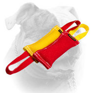 Puppy training tugs of French Linen for American Bulldog (image for) Puppy training tugs of French Linen for American Bulldog