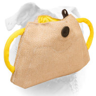 Puppy and young American Bulldog bite builder made of jute (image for) Puppy and young American Bulldog bite builder made of jute