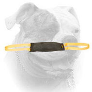 Leather bite tug for American Bulldog puppy or young dog training (image for) Leather bite tug for American Bulldog puppy or young dog training