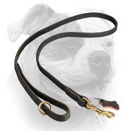 Handcrafted leather leash width 1/2 inch with brass plated snap hook for American Bulldog (image for) Handcrafted leather leash width 1/2 inch with brass plated snap hook for American Bulldog