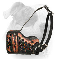 Hand painted by our artists leather Muzzle "Dondi" Plus (image for) Hand painted by our artists leather Muzzle "Dondi" Plus