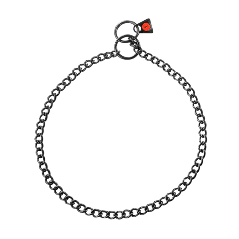 Black Stainless Steel Short Link Chain Collar with Round Chain - 2.0 mm (image for) Black Stainless Steel Short Link Chain Collar with Round Chain - 2.0 mm