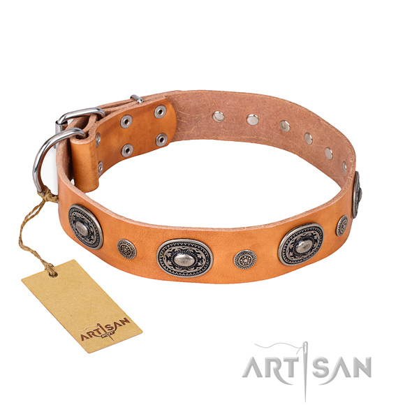 High quality leather collar handcrafted for your doggie