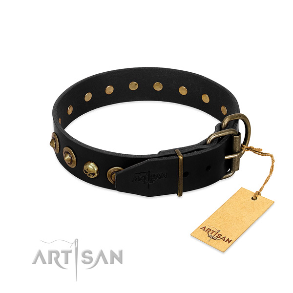 Genuine leather collar with amazing embellishments for your doggie