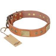 "The Middle Ages" FDT Artisan Handcrafted Tan Leather American Bulldog Collar (image for) "The Middle Ages" FDT Artisan Handcrafted Tan Leather American Bulldog Collar