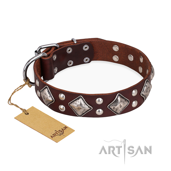 Comfortable wearing exquisite dog collar with corrosion proof buckle