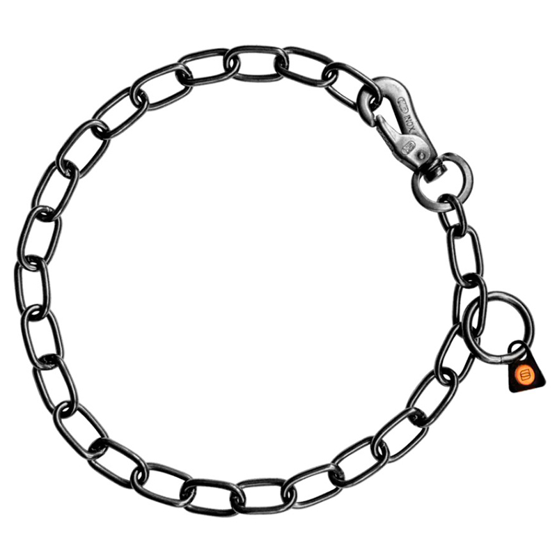 Herm Sprenger Black Stainless Steel Chain Collar with Snap Hook - 3.0 mm (image for) Herm Sprenger Black Stainless Steel Chain Collar with Snap Hook - 3.0 mm