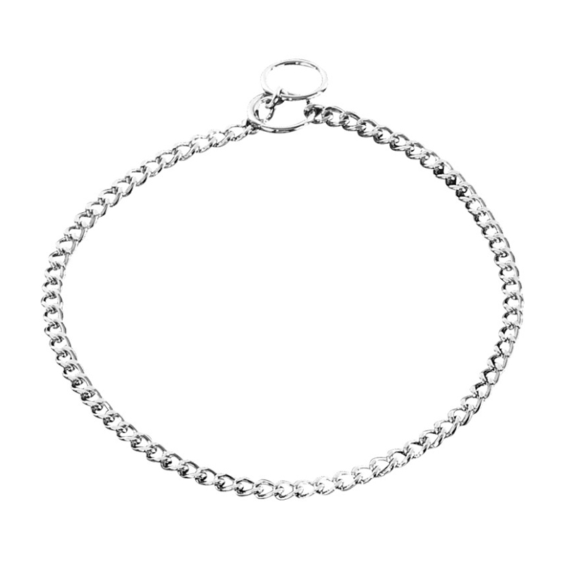 Chrome Plated Short Link Chain Collar with Flat Chain - 1.5 mm (image for) Chrome Plated Short Link Chain Collar with Flat Chain - 1.5 mm