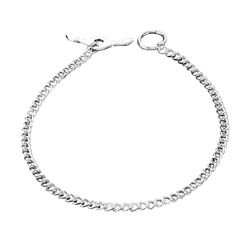 Chrome Plated Short Link Dog Collar with Round Links and Toggle - 2.0 mm - Herm Sprenger (image for) Chrome Plated Short Link Dog Collar with Round Links and Toggle - 2.0 mm - Herm Sprenger