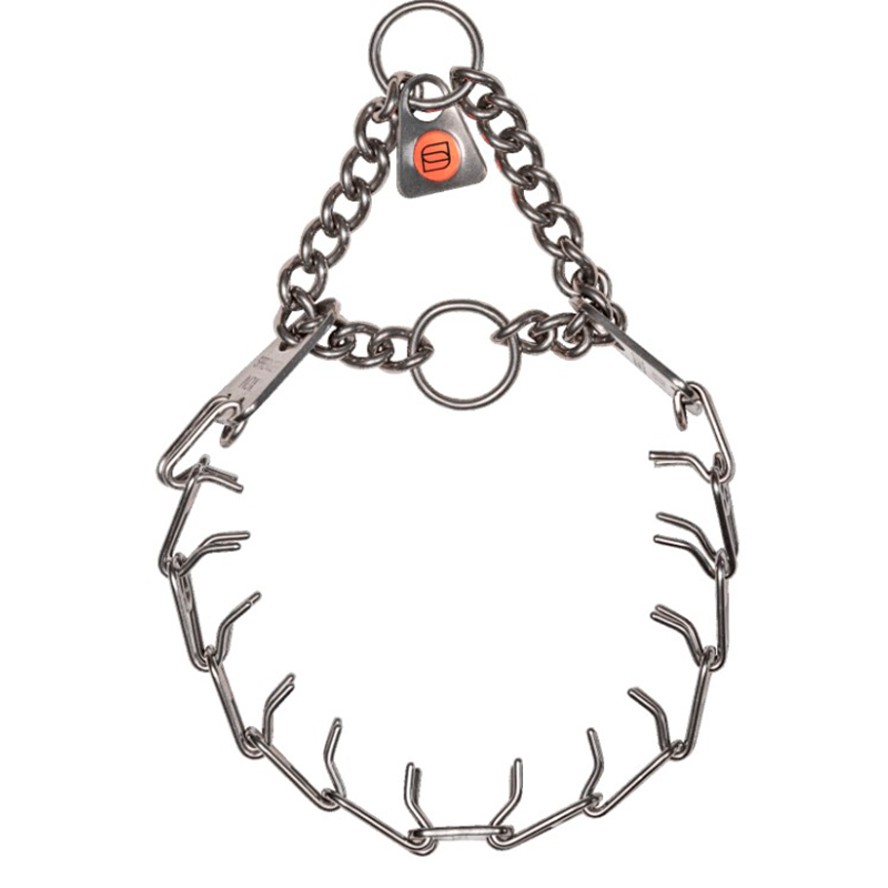 MICRO-PLUS Stainless Steel Training Prong Collar with Center-Plate and Assembly Chain (1.5 mm x 13 inches) Herm Sprenger (image for) MICRO-PLUS Stainless Steel Training Prong Collar with Center-Plate and Assembly Chain (1.5 mm x 13 inches) Herm Sprenger