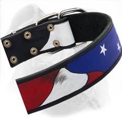 Leather Collar With American Symblos Decoration