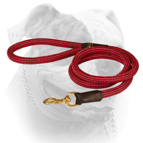 Nylon cord leash with chess ornament for American Bulldog