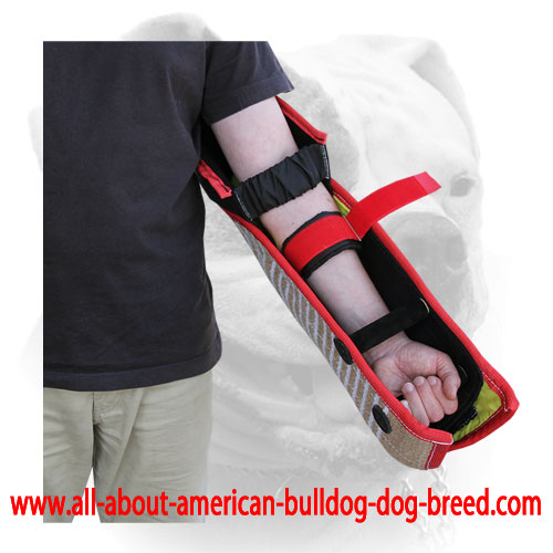 Jute bite arm sleeve with extra handles for American Bulldog